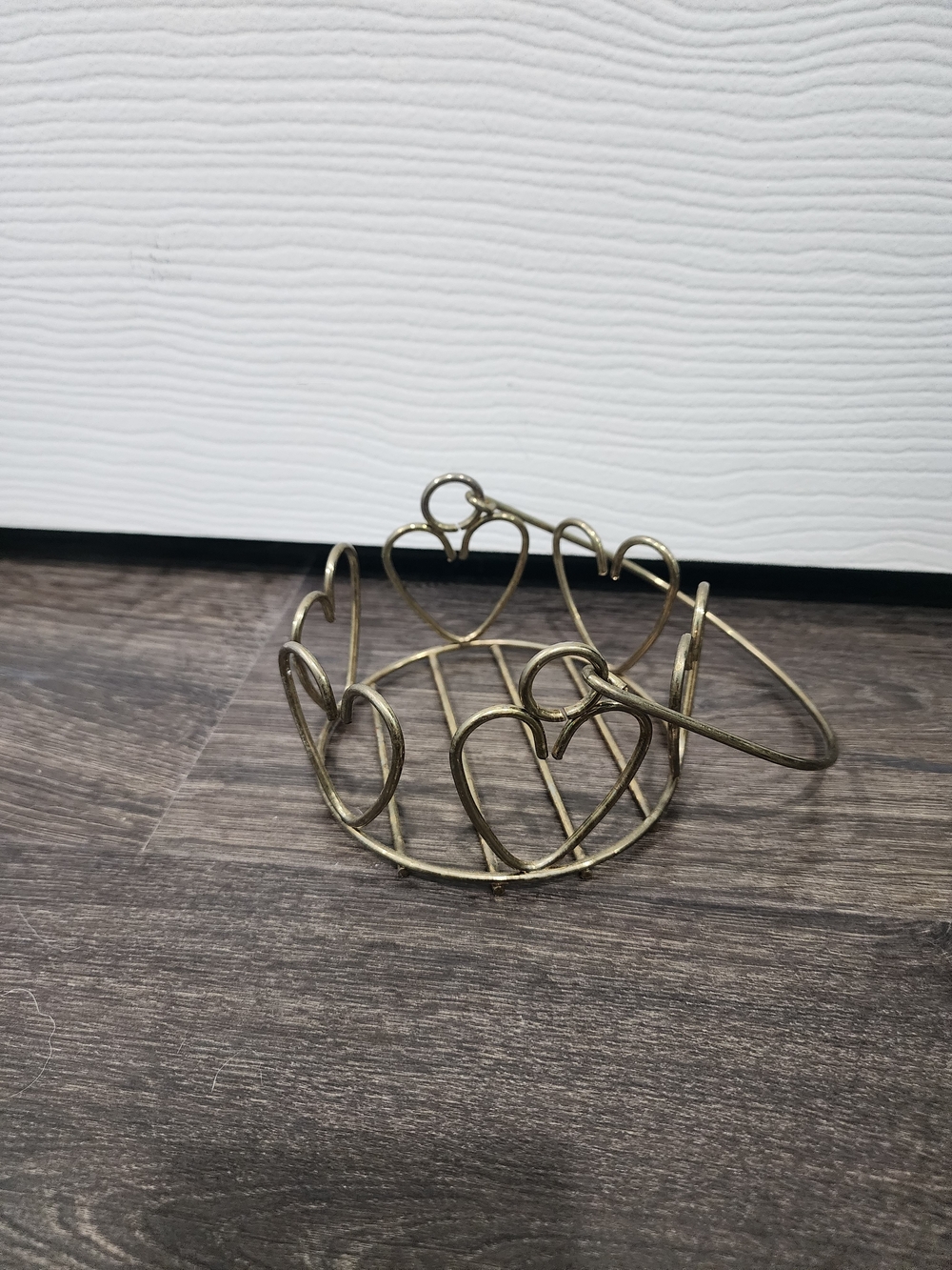 Heart Basket Gold Wire Home Interiors HOMCO 5” Valentines Day Decor
